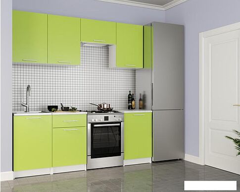 Готовая кухня Мебель-АРС Адель 2.1 м (лайм)