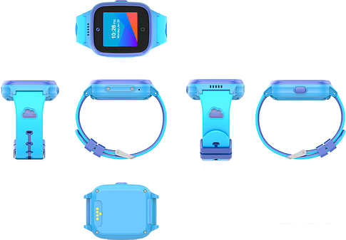 Умные часы LeeFine Q27 4G (синий/голубой)