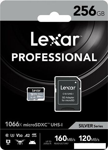 Карта памяти Lexar microSDXC LMS1066256G-BNANG 256GB (с адаптером)