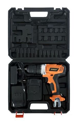 Дрель-шуруповерт Энкор ДША-20Л2 50035 (с 2-мя АКБ)