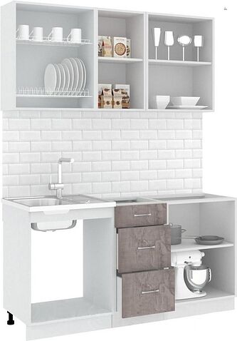 Кухня Кортекс-мебель Корнелия Лира 2.4м (крем/оникс/мадрид)