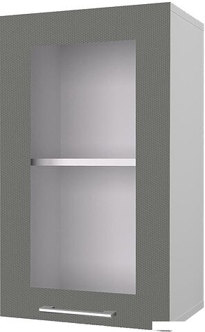 Шкаф навесной Горизонт Оптима 40 с витриной (холст вулкан)