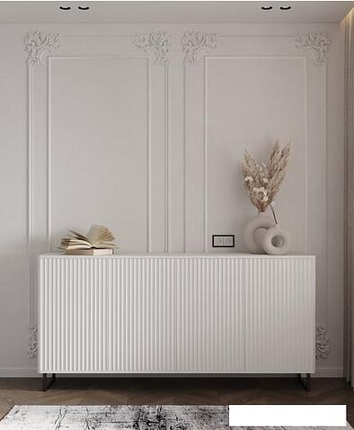 Тумба Shtabe Royal 5057 эко (белый/белый/черный)