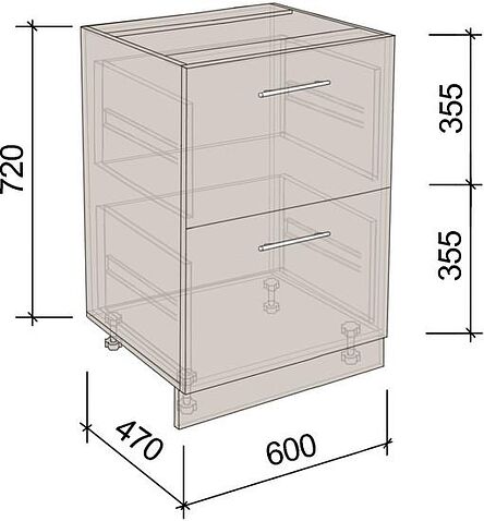 Шкаф напольный Артём-Мебель 600мм СН-114.16-Ш (ДСП бетон спаркс)