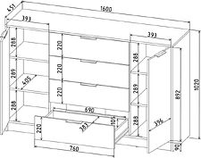 Тумба Интерлиния Концепт КТ-Т160 (персидский жемчуг/белый платинум)