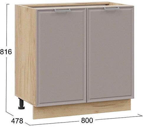 Шкаф напольный Трия Белладжио 1Н8 (дуб крафт золотой/софт капучино)