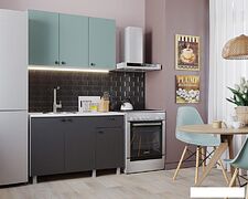Готовая кухня НК-Мебель Деми 120 76144511 (графит/сум.голубой) Готовая кухня НК-Мебель Деми 120 76144511 (графит/сум.голубой)
