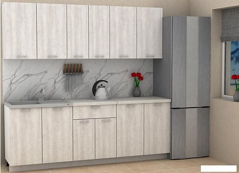 Готовая кухня ЭлиГард Lion 2.2 (сосна каньон/королевский опал)