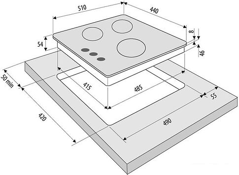 Варочная панель Krona Galileo 45 BL