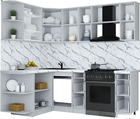 Кухонный модуль Интерлиния Мила Шато 1.5x2.2 LV (белый/керамика/опал светлый)