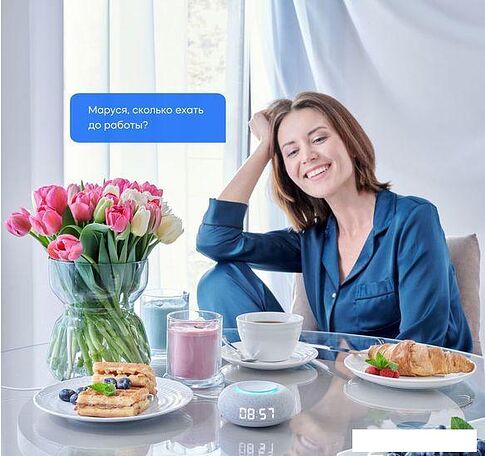 Умная колонка VK Капсула Мини (светло-серый)