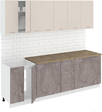 Кухня Кортекс-мебель Корнелия Лира 2.4м (капучино/оникс/мадрид)