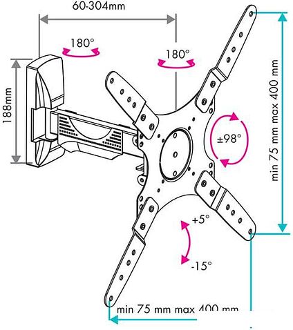 Кронштейн VLK TRENTO-23 (черный)