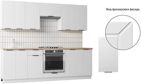 Готовая кухня Mio Tesoro Корнелия Ода-плюс 2.4 (белый/дуб бунратти)