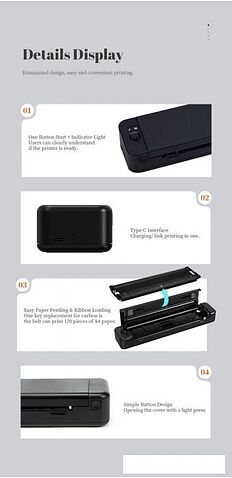 Портативный принтер Aimo P832 A4 Mobile Printer