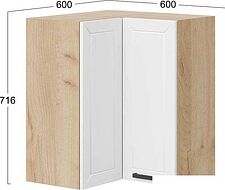 Шкаф навесной Трия Лорас 1В6УП (дуб крафт золотой/холст белый)