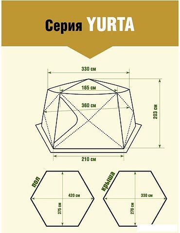 Кемпинговая палатка Higashi Yurta Сamp Sand II Кухня-шатер 03456
