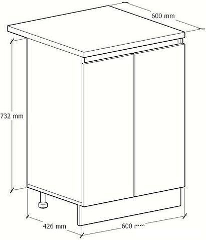 Шкаф напольный Артём-Мебель Мэри 600мм СН-114.230 (серый графит)