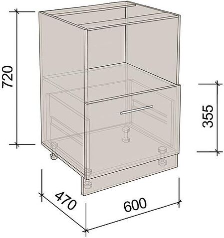 Шкаф напольный Артём-Мебель 600мм СН-114.145-Ш (ДСП бетон спаркс)
