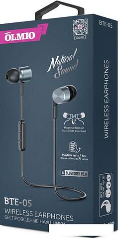 Наушники Olmio BTE-05 (серый/черный)