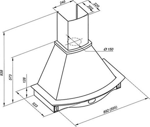 Кухонная вытяжка Elikor Федерика 90П-650-П3Д 952176 (белый муар/дуб неокрашенный)
