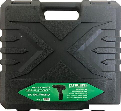 Дрель-шуруповерт Favourite DC-1202 PROMO (с 2-мя АКБ, кейс)