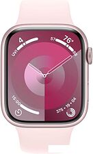 Умные часы Apple Watch Series 9 45 мм (алюминиевый корпус, розовый/розовый, спортивный силиконовый ремешок S/M) Умные часы Apple Watch Series 9 45 мм (алюминиевый корпус, розовый/розовый, спортивный силиконовый ремешок S/M)
