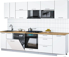 Готовая кухня Интерлиния Мила Gloss 2.9-ПМ2 (белый/белый/дуб бунратти)