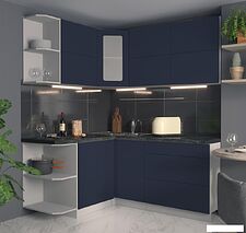 Готовая кухня Интерлиния Мила Матте 1.5x1.8 А левая (индиго/индиго глянец/кастилло темный) Готовая кухня Интерлиния Мила Матте 1.5x1.8 А левая (индиго/индиго глянец/кастилло темный)