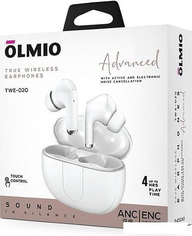 Наушники Olmio TWE-020 (белый)