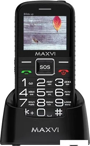Кнопочный телефон Maxvi B5ds up (черный)