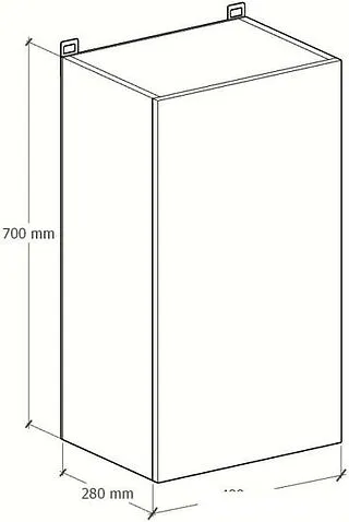 Шкаф навесной Артём-Мебель Мэри 400мм СН-114.190 (серый графит)