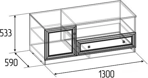 Тумба под телевизор Глазов Paola 3 (ясень анкор светлый)