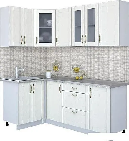 Готовая кухня Интерлиния Мила Крафт 1.2x2.0 (дуб полярный)