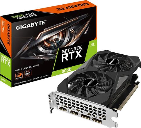 Видеокарта Gigabyte GeForce RTX 3050 Windforce OC V2 6G GV-N3050WF2OCV2-6GD