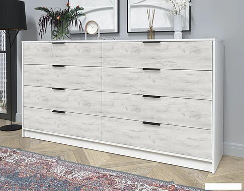 Комод Интерлиния Концепт КТ-К197 (дуб белый/белый платинум)