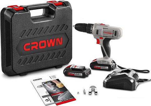Дрель-шуруповерт Crown CT21056L-1.5 BMC (с 2-мя АКБ, кейс)
