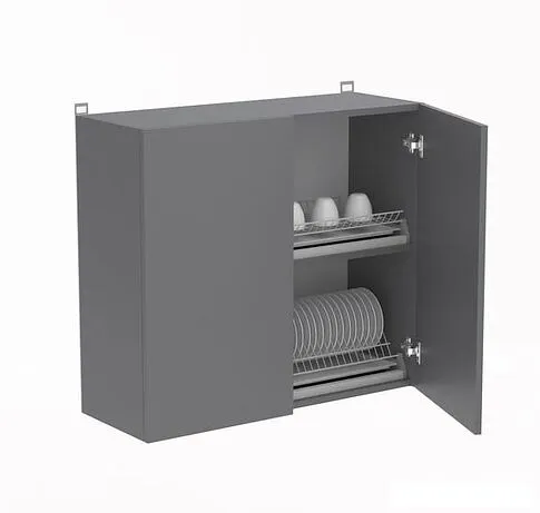 Шкаф навесной Артём-Мебель Мэри 800мм СН-114.204 (серый графит)