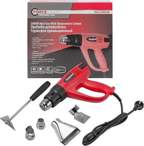 Промышленный фен ForceKraft FK-HG55-2000LED