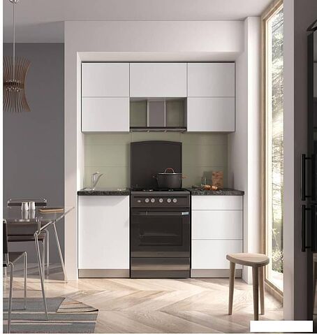 Готовая кухня Интерлиния Мила Матте 1.6 Б (белый/белый/кастилло темный)