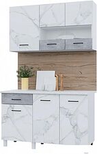 Готовая кухня Горизонт Trend 1300 (мрамор арктик/бетон грей) Готовая кухня Горизонт Trend 1300 (мрамор арктик/бетон грей)