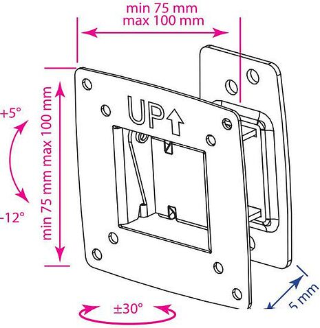 Кронштейн Kromax OPTIMA-102 (черный)