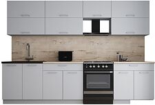 Готовая кухня Интерлиния Мила Gloss 60-30 (пепел софт/пепел софт/травертин серый) Готовая кухня Интерлиния Мила Gloss 60-30 (пепел софт/пепел софт/травертин серый)