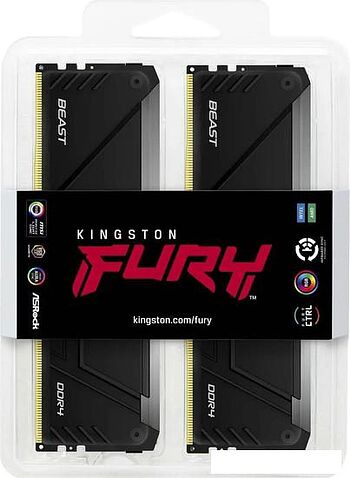 Оперативная память Kingston FURY Beast RGB 4x32ГБ DDR4 3600 МГц KF436C18BB2AK4/128