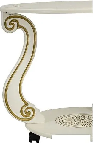 Журнальный столик Мебелик Грация М (слоновая кость/золото)