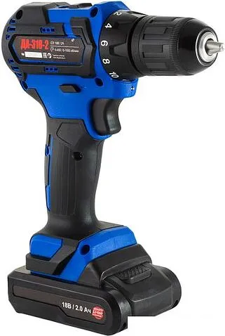 Дрель-шуруповерт Витязь ДА-318-2 (с 2-мя АКБ, кейс)