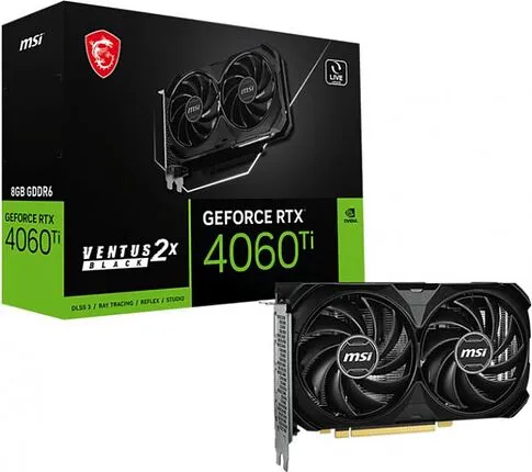 Видеокарта MSI GeForce RTX 4060 Ti Ventus 2X BLACK E1 8G