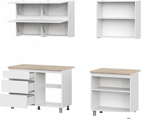 Готовая кухня NN мебель Токио 2.0м (белый текстурный/дуб сонома)