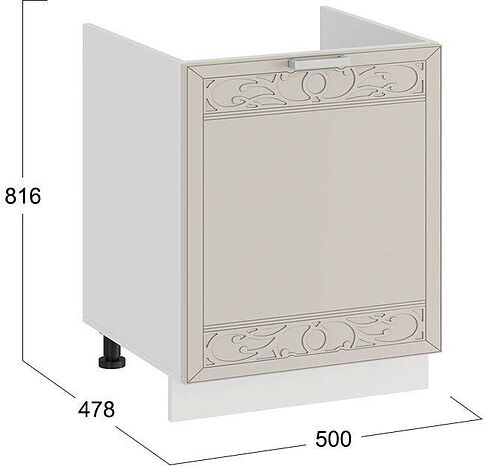 Шкаф напольный Трия Долорес 1Н5М (белый/крем)