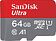 Карта памяти SanDisk Ultra SDSQUAB-064G-GN6MN microSDXC 64GB